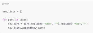 Pythonでリスト内の一部文字列を置き換えるには?